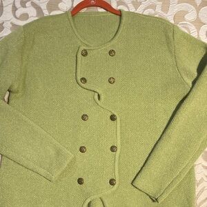 Green Button-Up Cardigan